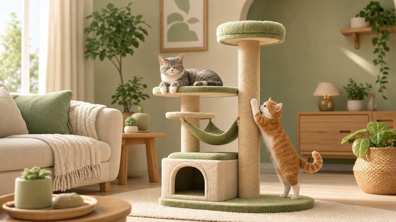 キャットタワーの選び方完全ガイド|据え置き型と突っ張り型の違い・高さ・素材・多頭飼い対応まで