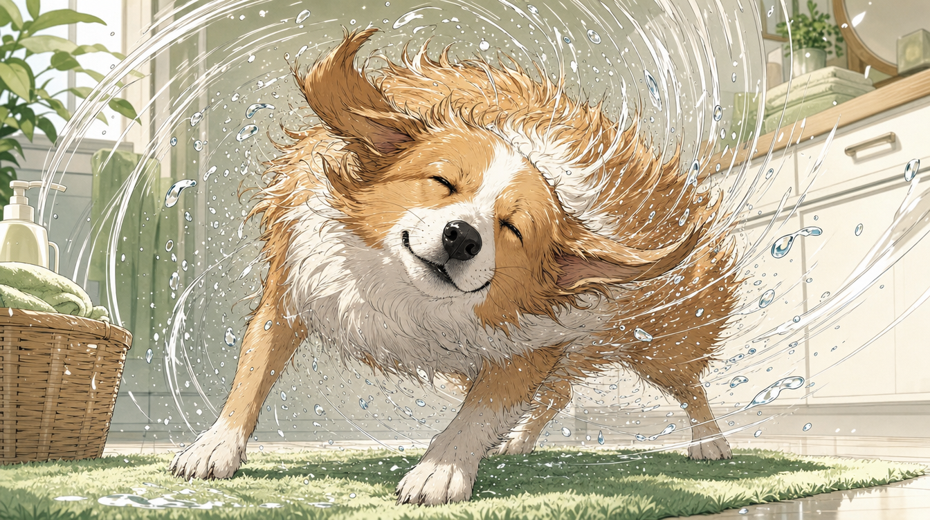 犬が濡れるとブルブル震わせる本当の理由|2024年ハーバードSCienceが解明した『C-LTMR神経』の反射メカニズム