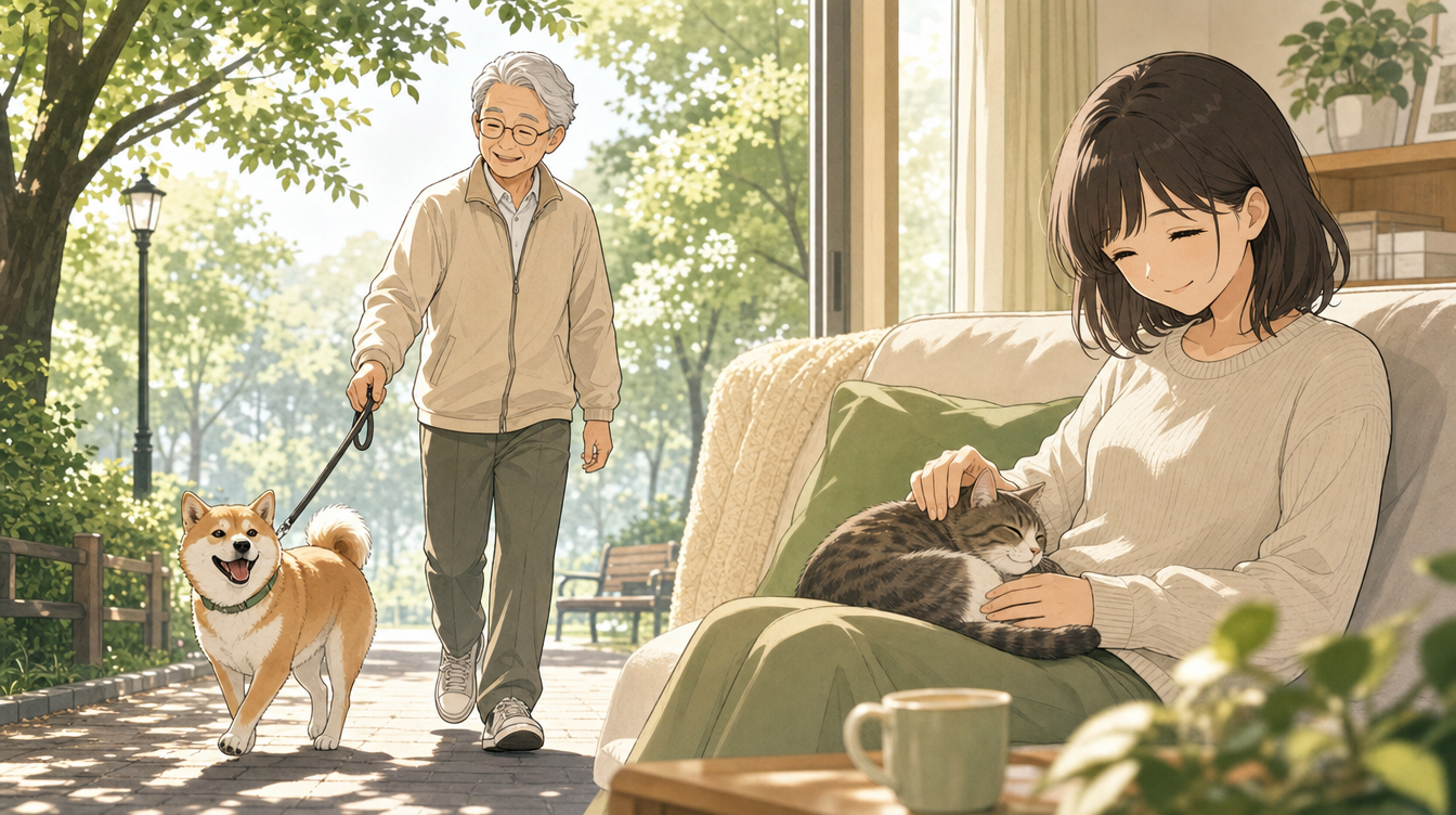 犬・猫と暮らすと『飼い主』が健康になる科学|認知症リスク40%減・血圧低下…最新研究が示す“ペットの力”と長く一緒にいるための備え